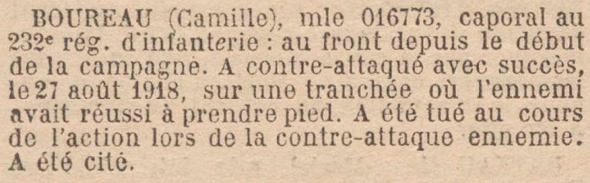 BOUREAU Camille MM JO 4 septembre 1919