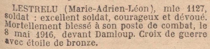 LESTRELU Adrien MM JO 26 Decembre 1919